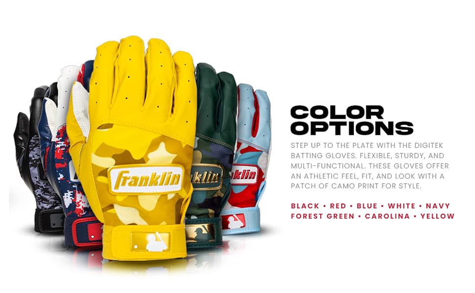 Guantillas Franklin Digitek HI-LITE 21042 Amarilla Beisbol Niños