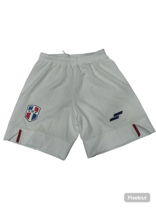 Pantalon Corto Silver Jugadores Selección Dominicana Futbol Blanco